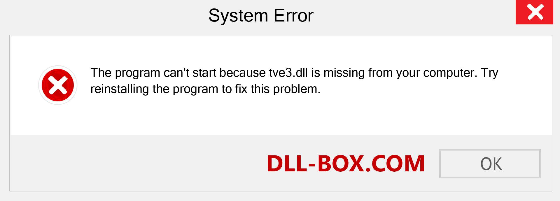  tve3.dll file is missing?. Download for Windows 7, 8, 10 - Fix  tve3 dll Missing Error on Windows, photos, images